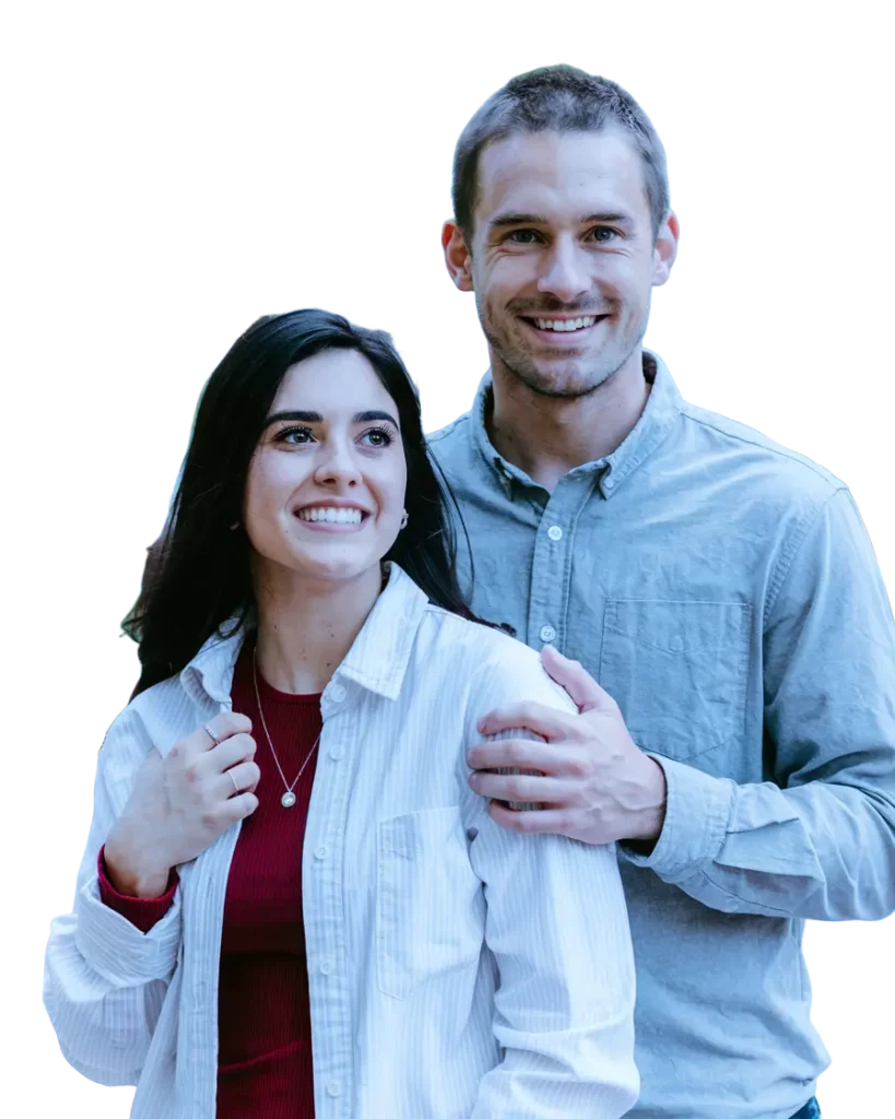 A happy couple who attend couples counselling